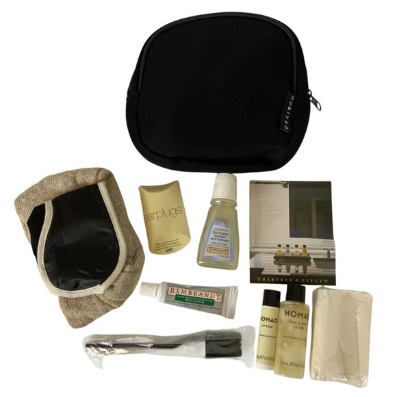 United Airlines Amenity Kit Travel Accessories Set With Black Zip Pouch for CDs - Picture 1 of 4